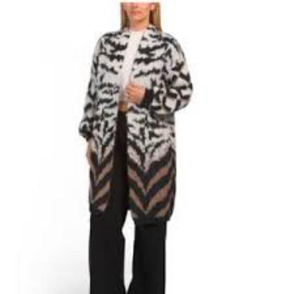 Oliver O by escio mixed animal print open cardigan like new condition size xl